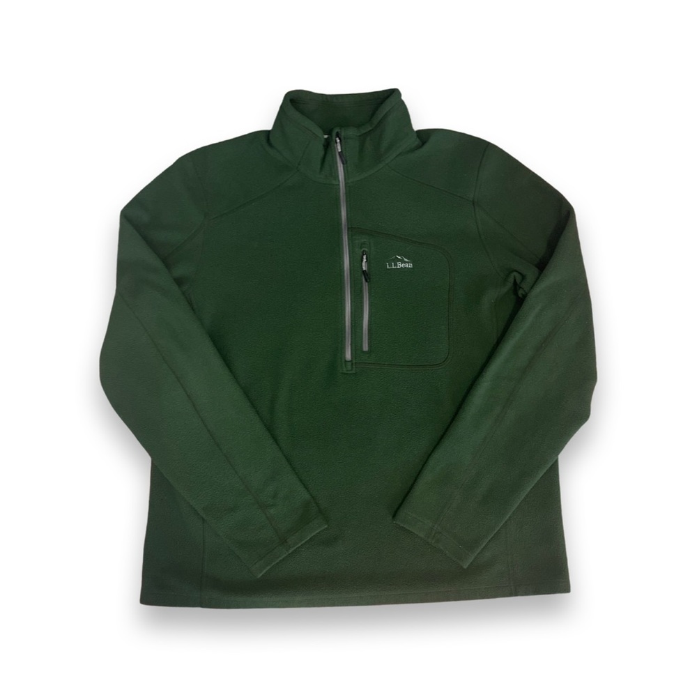LL Bean 1/4 Zip Trail Fleece Men’s Size Large Slightly Fitted - Forest Green